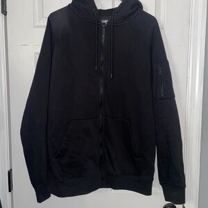 Men's Classic Black Zip-Up Hoodie